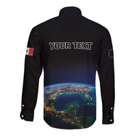 Personalized Gulf Of Mexico Est 1550 Long Sleeve Button Shirt Gulf Of Mexico From Space