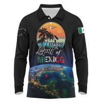 Personalized Gulf Of Mexico Est 1550 Long Sleeve Polo Shirt Gulf Of Mexico From Space