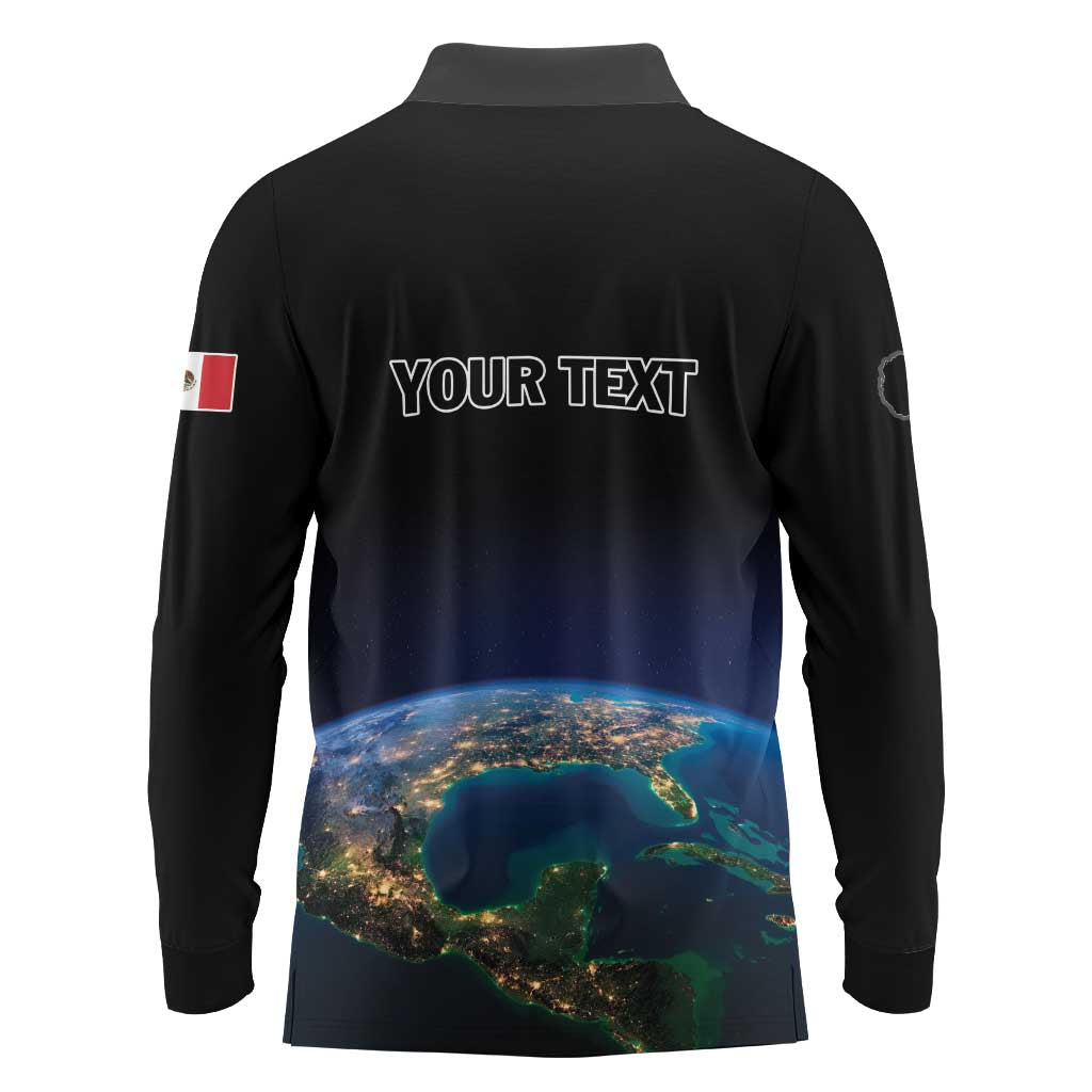 Personalized Gulf Of Mexico Est 1550 Long Sleeve Polo Shirt Gulf Of Mexico From Space
