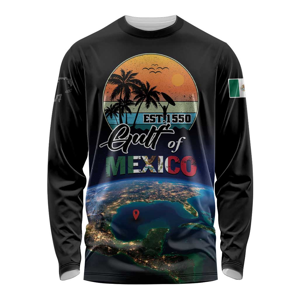 Personalized Gulf Of Mexico Est 1550 Long Sleeve Shirt Gulf Of Mexico From Space