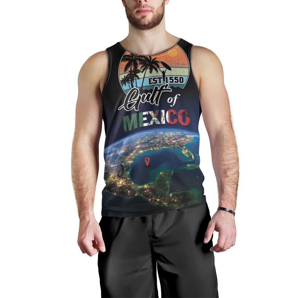 Personalized Gulf Of Mexico Est 1550 Men Tank Top Gulf Of Mexico From Space