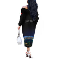Personalized Gulf Of Mexico Est 1550 Off The Shoulder Long Sleeve Dress Gulf Of Mexico From Space