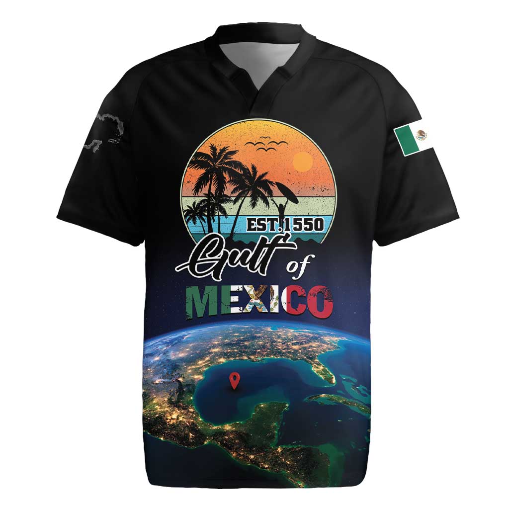 Personalized Gulf Of Mexico Est 1550 Rugby Jersey Gulf Of Mexico From Space