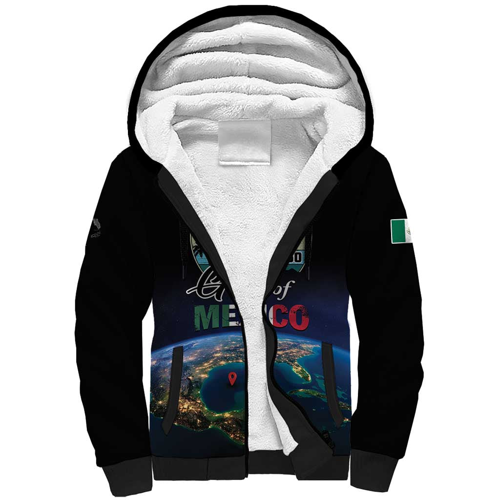 Personalized Gulf Of Mexico Est 1550 Sherpa Hoodie Gulf Of Mexico From Space