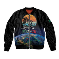 Personalized Gulf Of Mexico Est 1550 Sleeve Zip Bomber Jacket Gulf Of Mexico From Space
