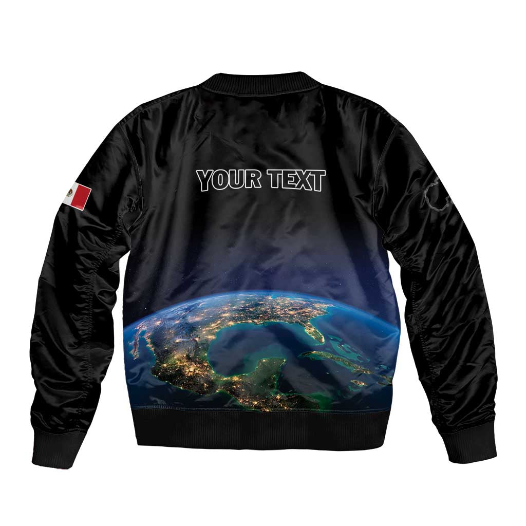 Personalized Gulf Of Mexico Est 1550 Sleeve Zip Bomber Jacket Gulf Of Mexico From Space