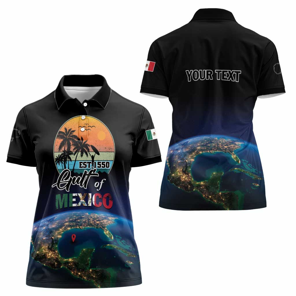 Personalized Gulf Of Mexico Est 1550 Women Polo Shirt Gulf Of Mexico From Space