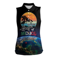 Personalized Gulf Of Mexico Est 1550 Women Sleeveless Polo Shirt Gulf Of Mexico From Space