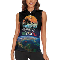 Personalized Gulf Of Mexico Est 1550 Women Sleeveless Polo Shirt Gulf Of Mexico From Space