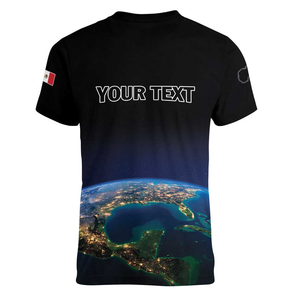 Personalized Gulf Of Mexico Est 1550 Women V-Neck T-Shirt Gulf Of Mexico From Space