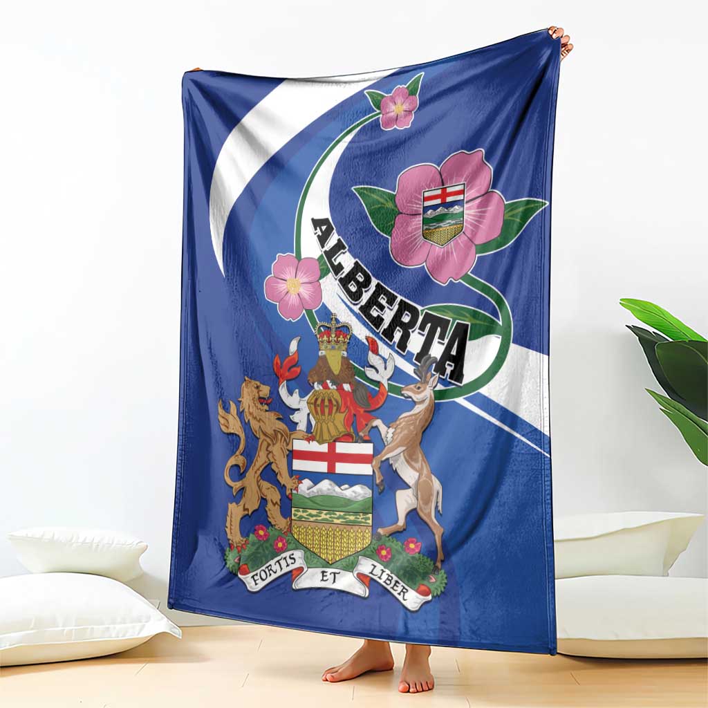Canada Alberta Province Blanket Wild Rose Fortis et liber