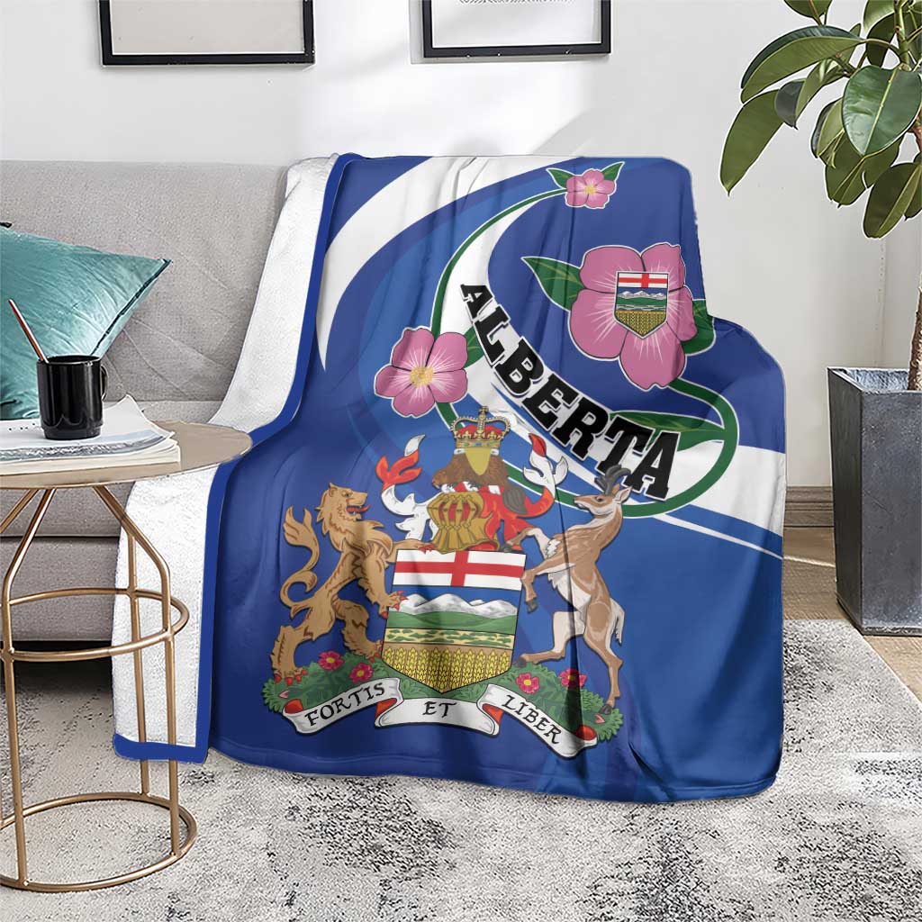 Canada Alberta Province Blanket Wild Rose Fortis et liber