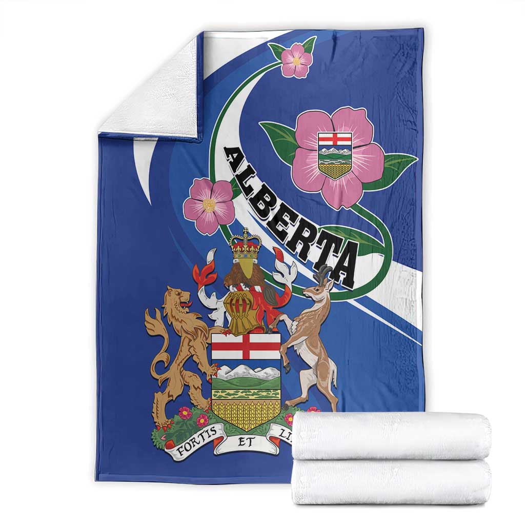 Canada Alberta Province Blanket Wild Rose Fortis et liber