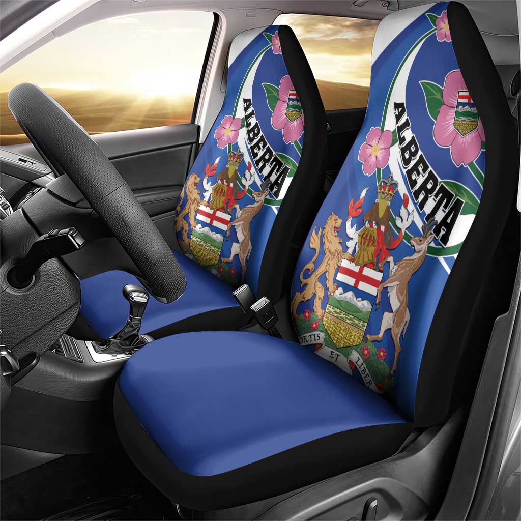 Canada Alberta Province Car Seat Cover Wild Rose Fortis et liber