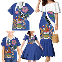 Personalized Canada Alberta Province Family Matching Mermaid Dress and Hawaiian Shirt Wild Rose Fortis et liber