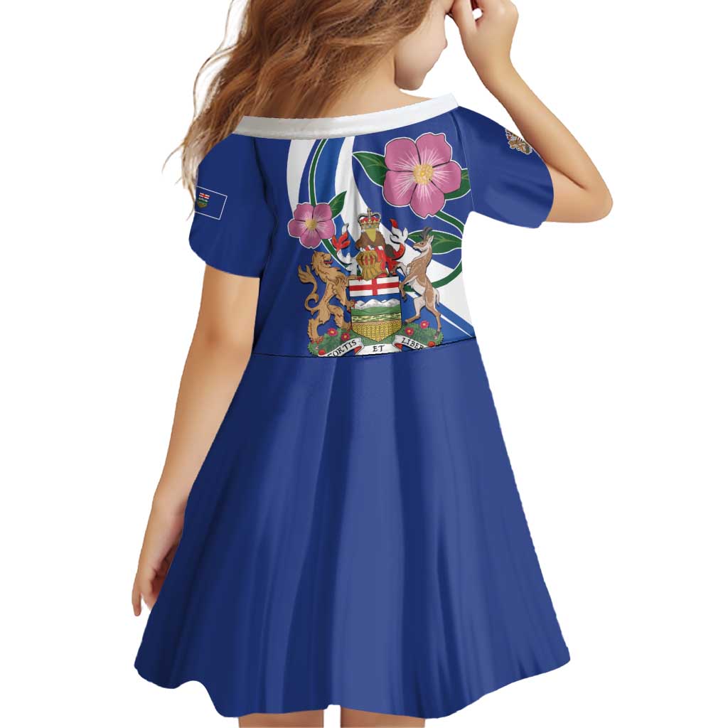 Personalized Canada Alberta Province Family Matching Puletasi and Hawaiian Shirt Wild Rose Fortis et liber