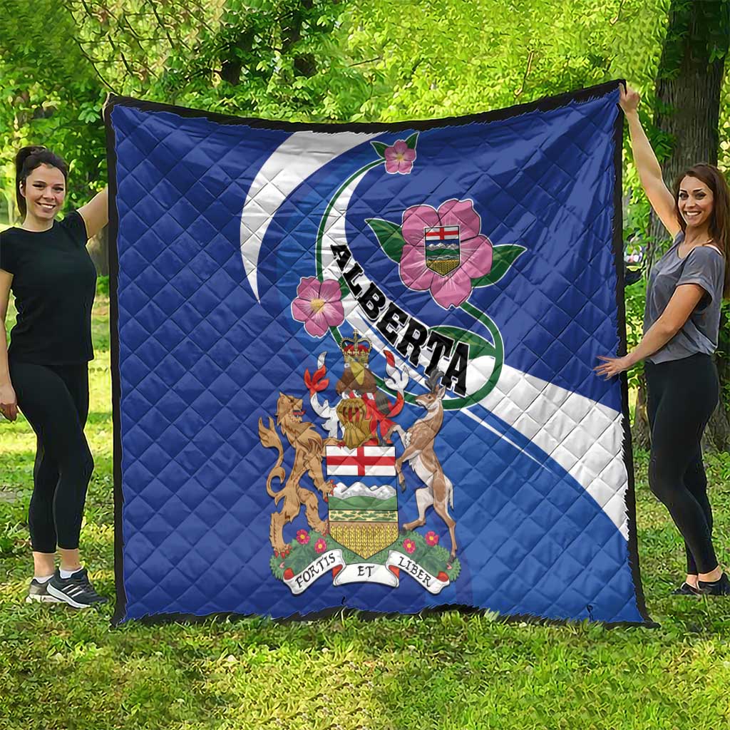 Canada Alberta Province Quilt Wild Rose Fortis et liber