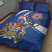 Canada Alberta Province Quilt Bed Set Wild Rose Fortis et liber