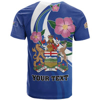 Personalized Canada Alberta Province T Shirt Wild Rose Fortis et liber
