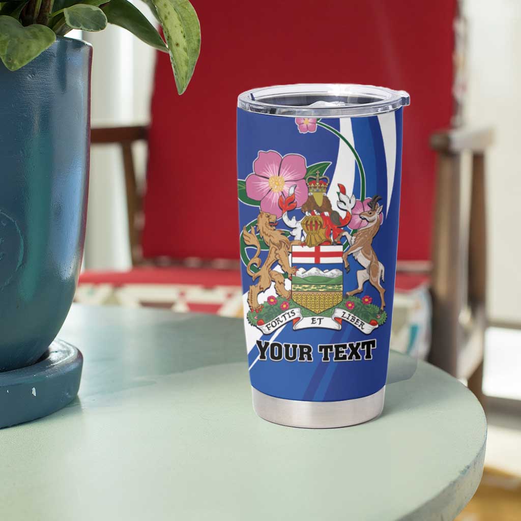 Personalized Canada Alberta Province Tumbler Cup Wild Rose Fortis et liber