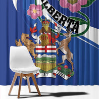 Canada Alberta Province Window Curtain Wild Rose Fortis et liber