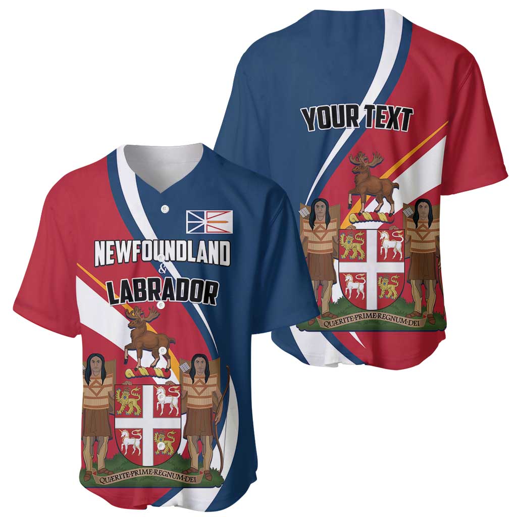 Personalized Canada Newfoundland and Labrador Province Baseball Jersey Quaerite prime regnum Dei