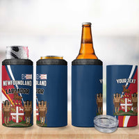 Personalized Canada Newfoundland and Labrador Province 4 in 1 Can Cooler Tumbler Quaerite prime regnum Dei