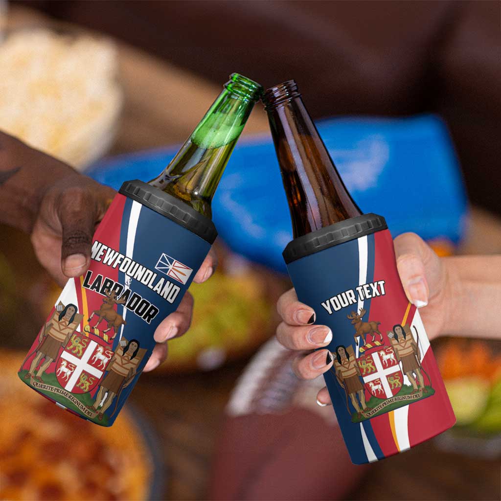 Personalized Canada Newfoundland and Labrador Province 4 in 1 Can Cooler Tumbler Quaerite prime regnum Dei