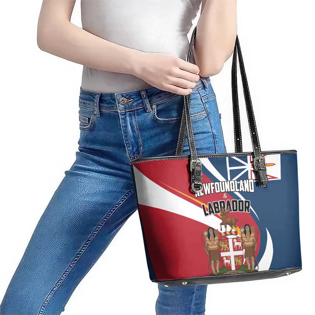 Canada Newfoundland and Labrador Province Leather Tote Bag Quaerite prime regnum Dei