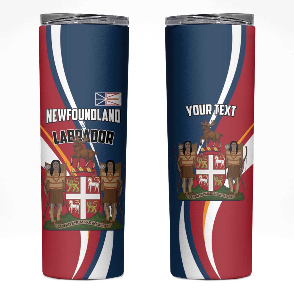 Personalized Canada Newfoundland and Labrador Province Skinny Tumbler Quaerite prime regnum Dei