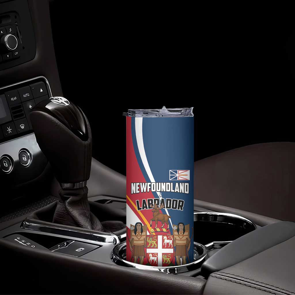 Personalized Canada Newfoundland and Labrador Province Skinny Tumbler Quaerite prime regnum Dei