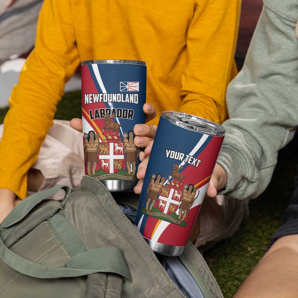 Personalized Canada Newfoundland and Labrador Province Tumbler Cup Quaerite prime regnum Dei