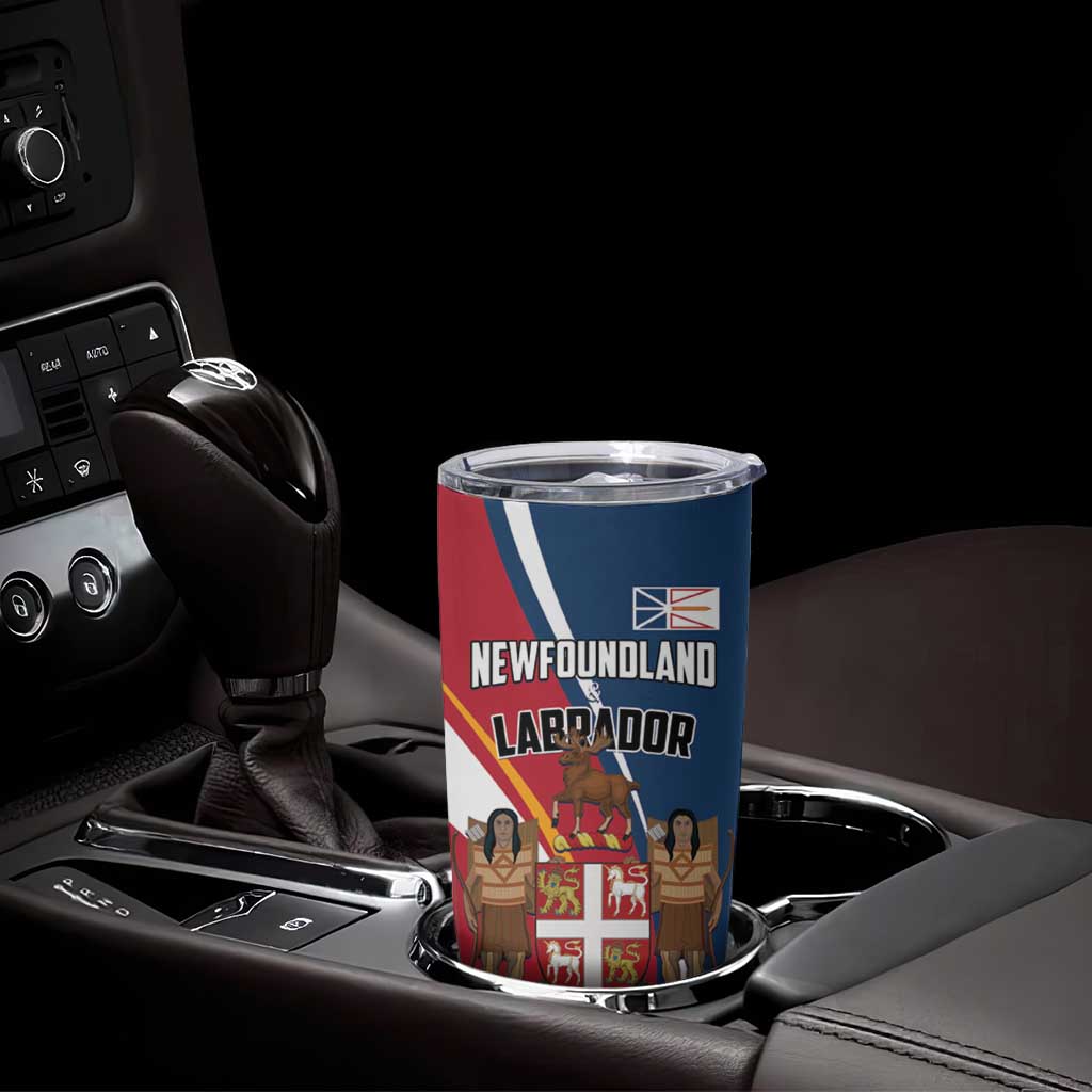 Personalized Canada Newfoundland and Labrador Province Tumbler Cup Quaerite prime regnum Dei