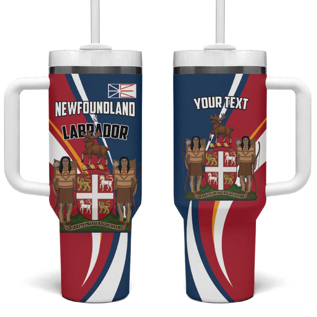 Personalized Canada Newfoundland and Labrador Province Tumbler With Handle Quaerite prime regnum Dei