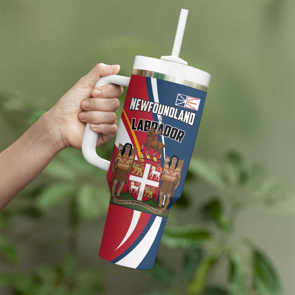 Personalized Canada Newfoundland and Labrador Province Tumbler With Handle Quaerite prime regnum Dei