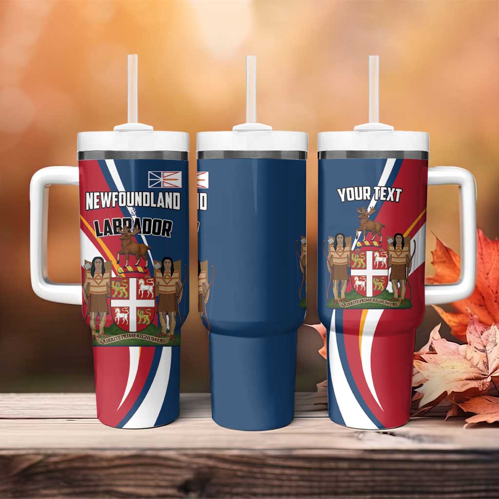 Personalized Canada Newfoundland and Labrador Province Tumbler With Handle Quaerite prime regnum Dei