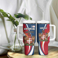 Personalized Canada Newfoundland and Labrador Province Tumbler With Handle Quaerite prime regnum Dei