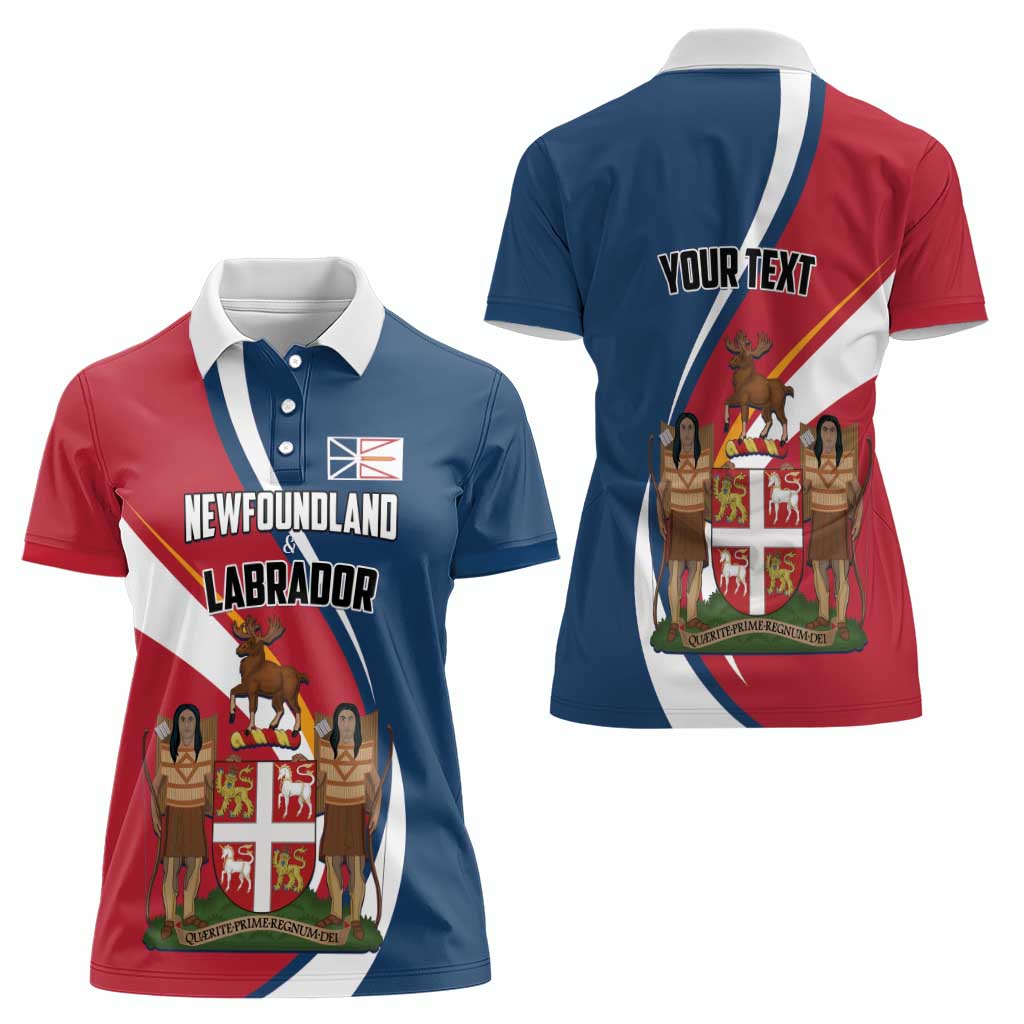 Personalized Canada Newfoundland and Labrador Province Women Polo Shirt Quaerite prime regnum Dei