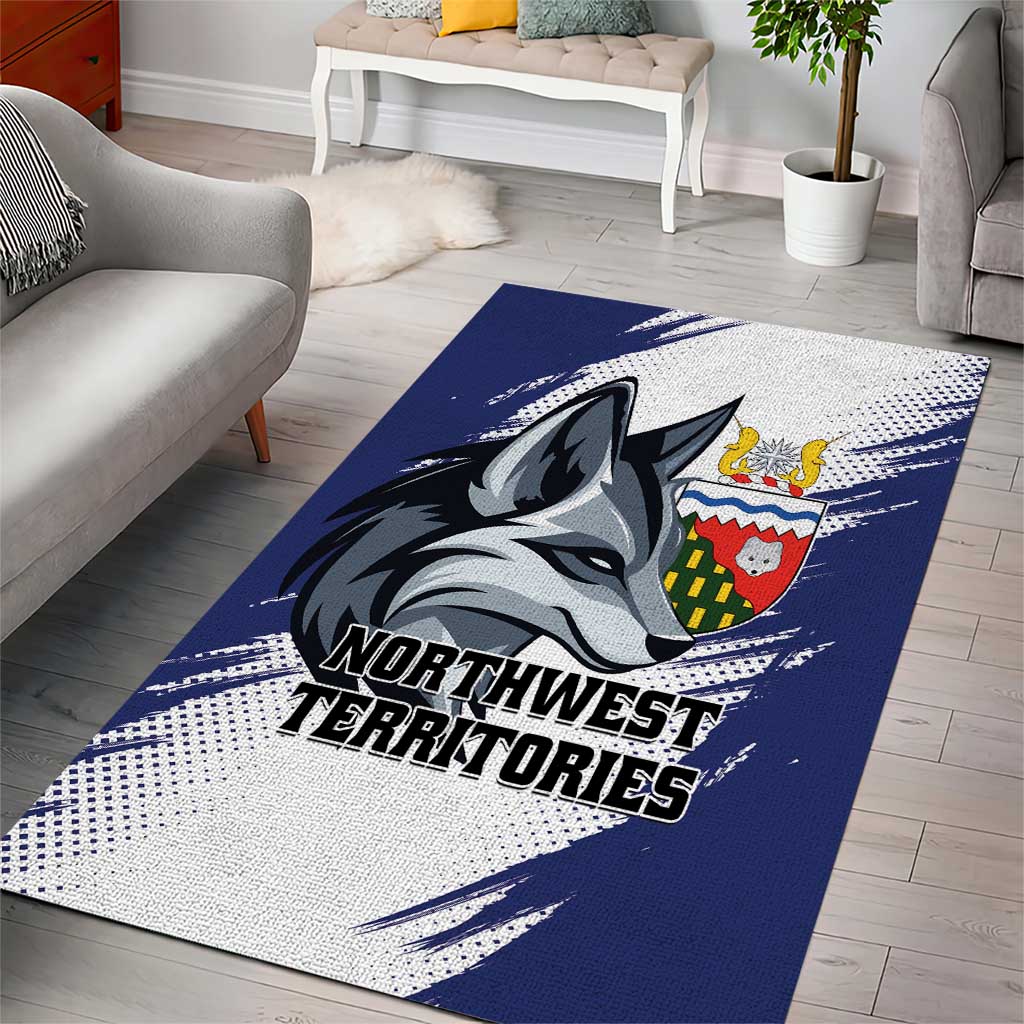 Canada Northwest Territories Area Rug White Fox Grunge Stylized