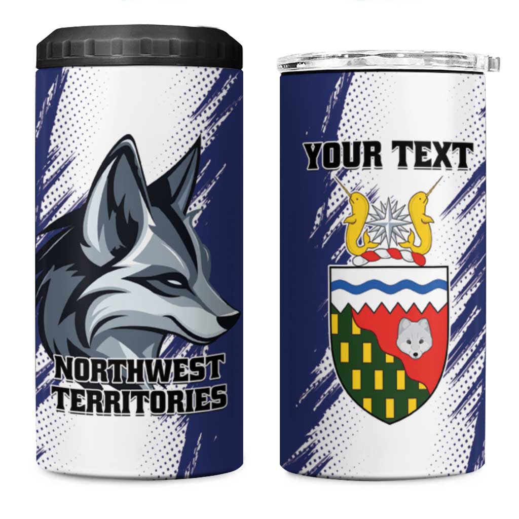Personalized Canada Northwest Territories 4 in 1 Can Cooler Tumbler White Fox Grunge Stylized