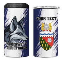 Personalized Canada Northwest Territories 4 in 1 Can Cooler Tumbler White Fox Grunge Stylized