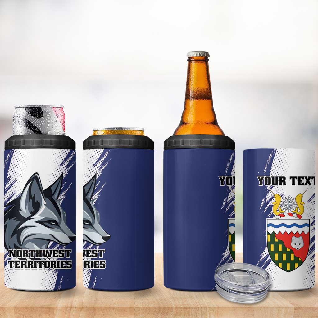 Personalized Canada Northwest Territories 4 in 1 Can Cooler Tumbler White Fox Grunge Stylized