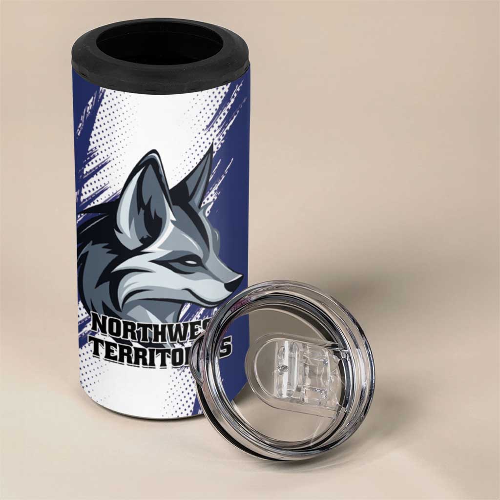 Personalized Canada Northwest Territories 4 in 1 Can Cooler Tumbler White Fox Grunge Stylized