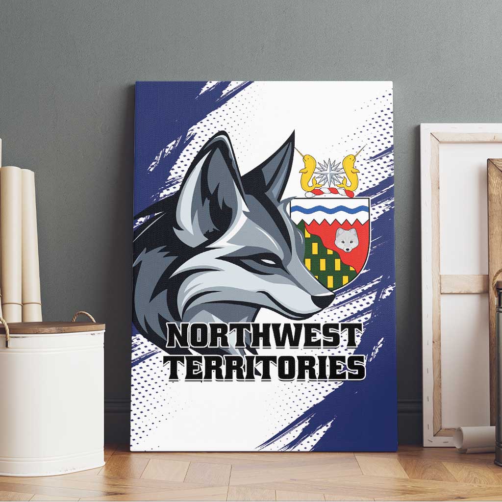 Canada Northwest Territories Canvas Wall Art White Fox Grunge Stylized