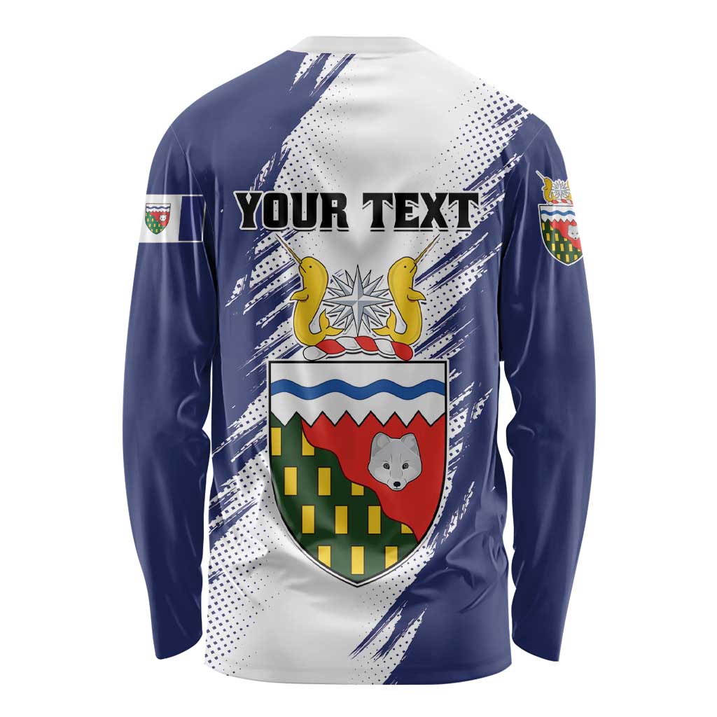 Personalized Canada Northwest Territories Long Sleeve Shirt White Fox Grunge Stylized