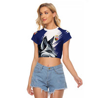 Personalized Canada Northwest Territories Raglan Cropped T Shirt White Fox Grunge Stylized