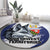 Canada Northwest Territories Round Carpet White Fox Grunge Stylized