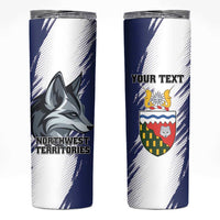 Personalized Canada Northwest Territories Skinny Tumbler White Fox Grunge Stylized
