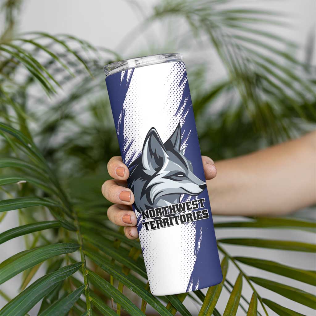 Personalized Canada Northwest Territories Skinny Tumbler White Fox Grunge Stylized
