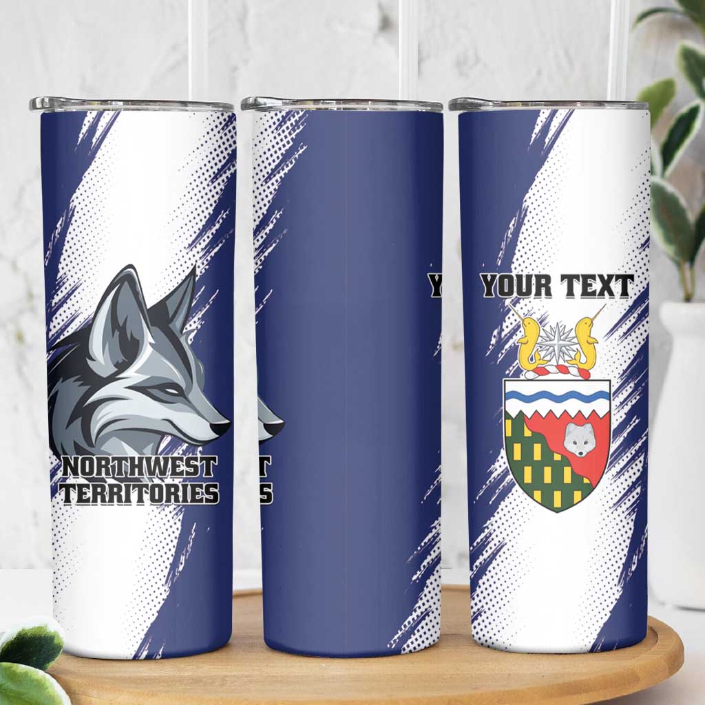 Personalized Canada Northwest Territories Skinny Tumbler White Fox Grunge Stylized